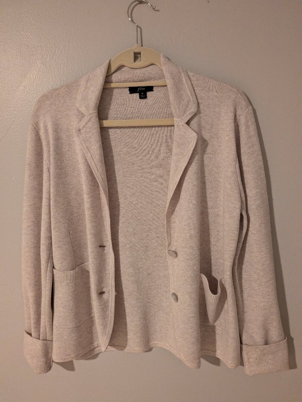 J. Crew Women's Tan Knit Sophie Sweater Blazer Jacket Size M